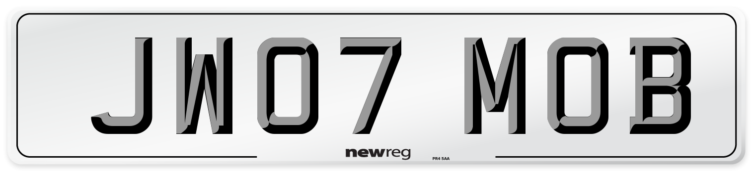 JW07 MOB Number Plate from New Reg